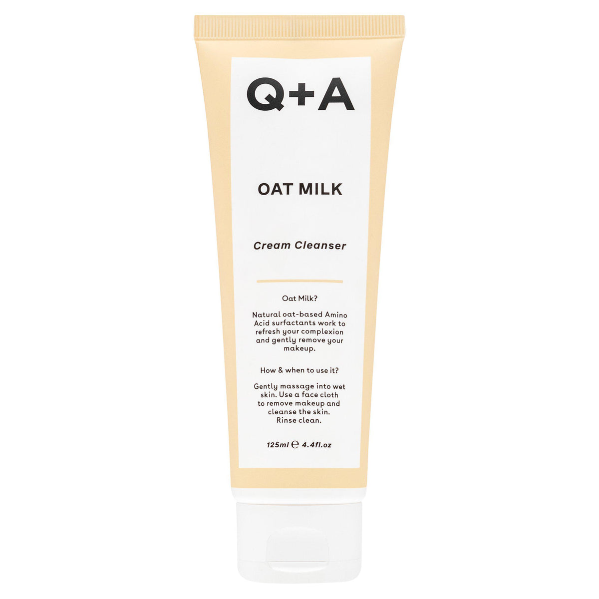 Q+A Oat Milk Cream Cleanser 125ml, imported from the UK