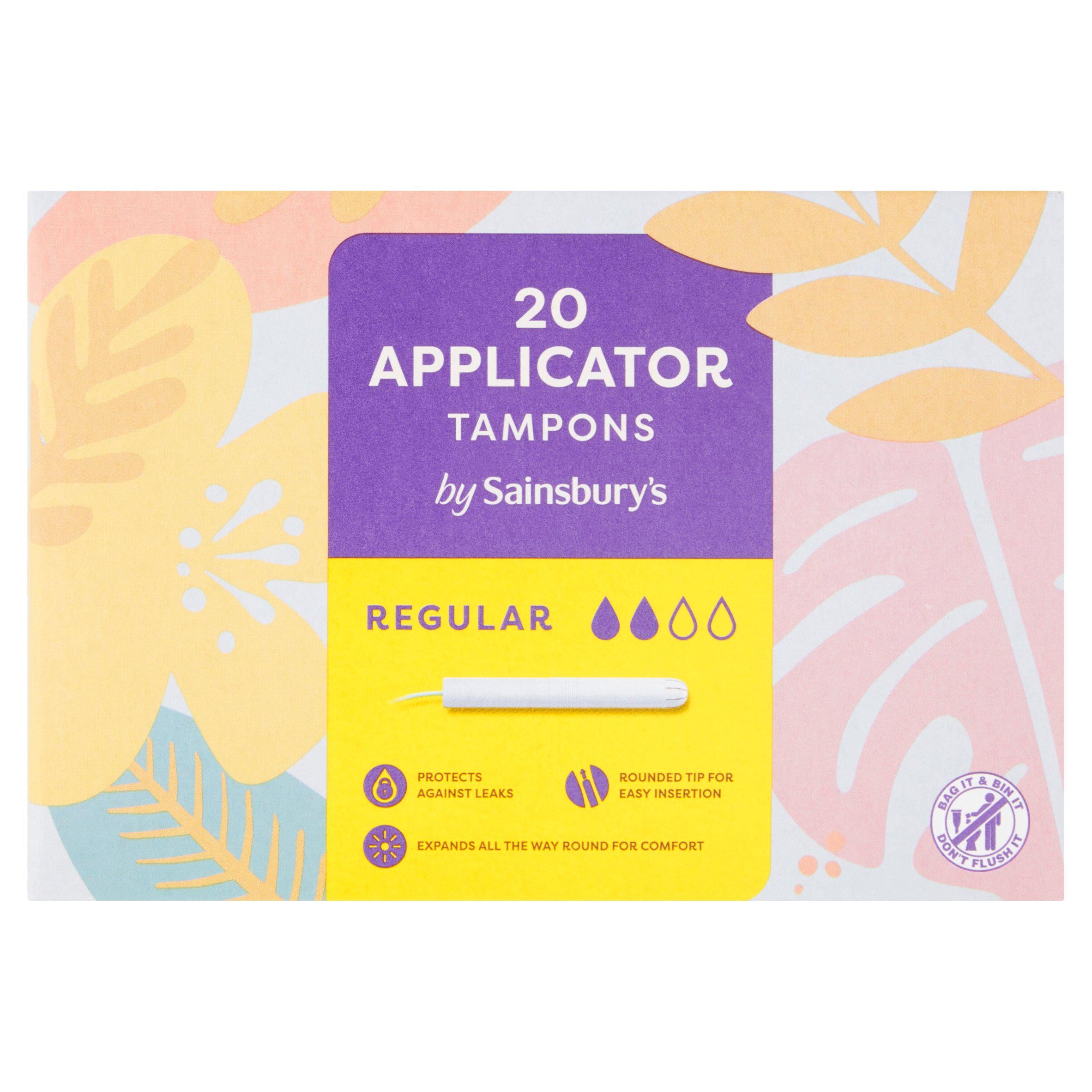 Sainsbury's applicator regular tampons 20 (British brand)