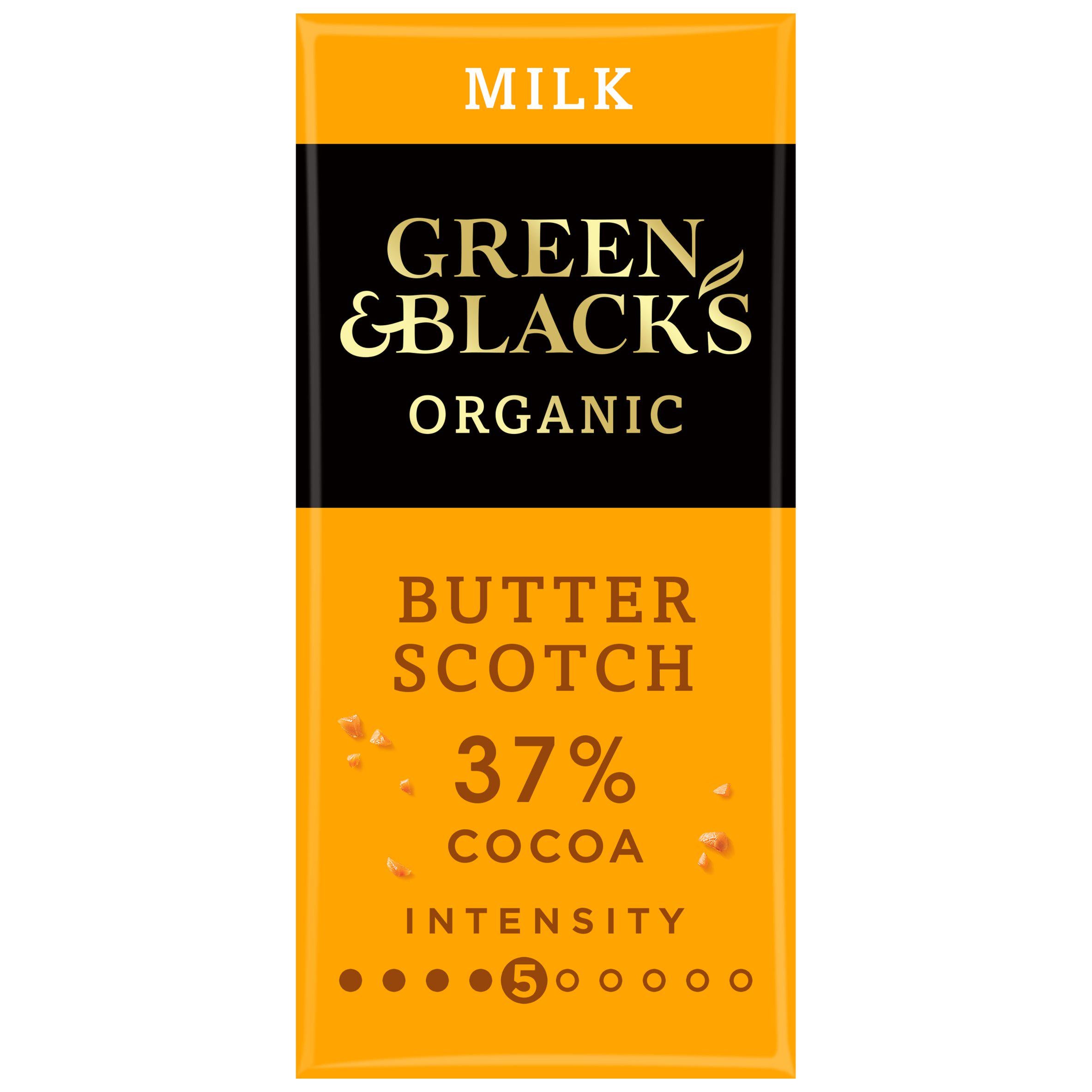Green & Black's organic butterscotch milk chocolate bar 90g, UK version