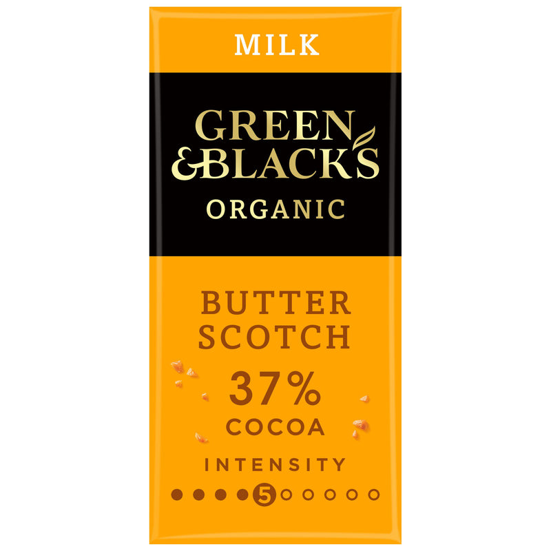 Green & Black's organic butterscotch milk chocolate bar 90g, UK version
