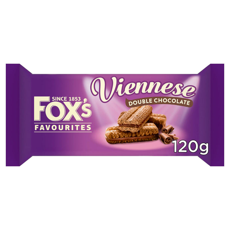 Fox's Double Chocolate Viennese biscuits 120g, imported from the UK