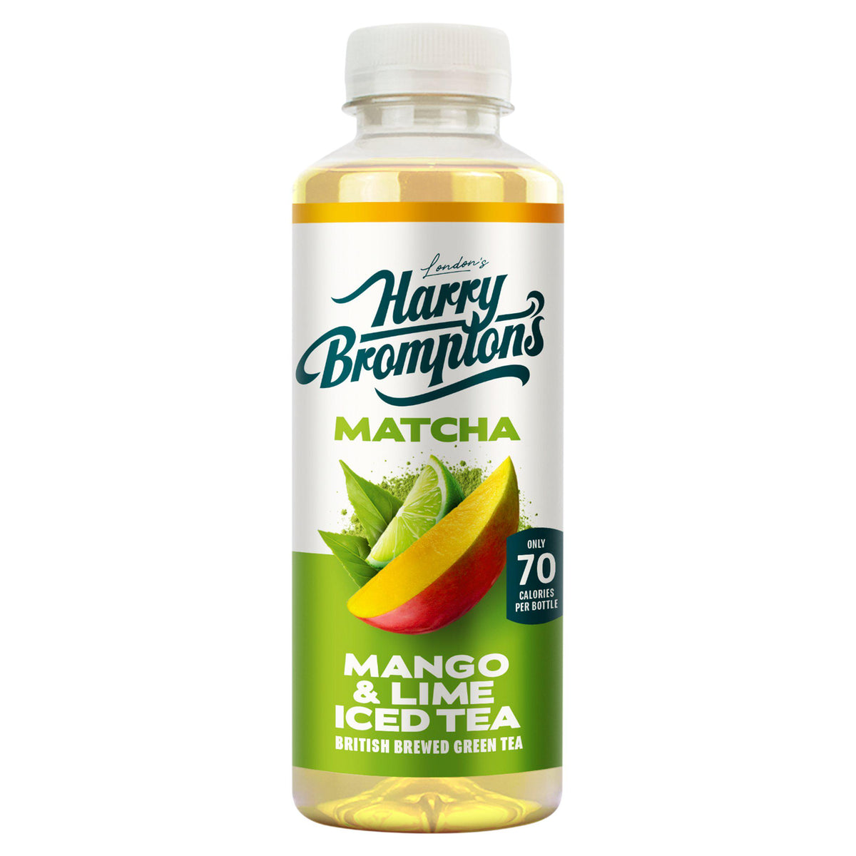 Harry Brompton's 500ml Mango & Lime Iced British Brewed London's Green Tea Matcha