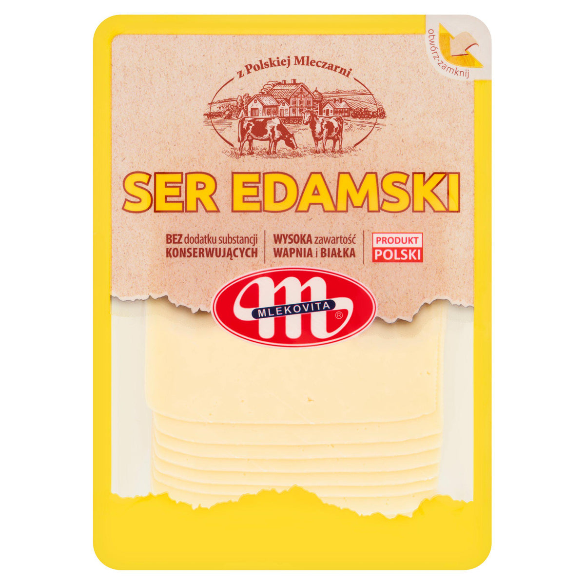Mlekovita Edam cheese slices 150g, UK version