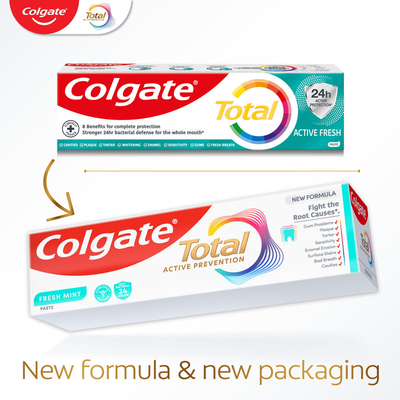 Colgate Total Active Prevention Fresh Mint Toothpaste 125ml, imported from the UK