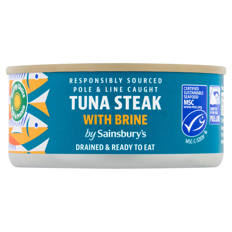 Sainsbury's tuna drained and ready in brine 120g, imported from the UK