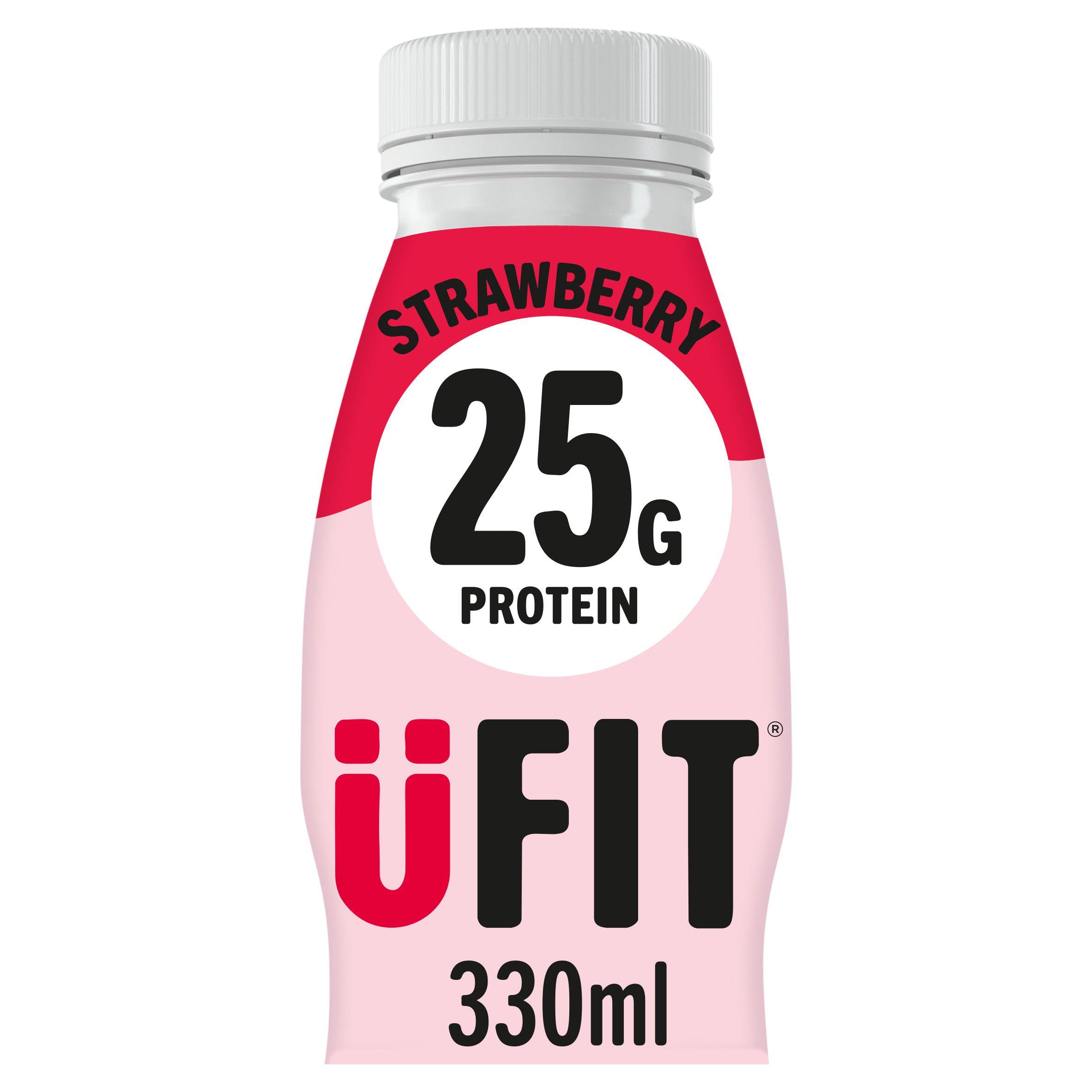 Ufit strawberry high protein milkshake 330ml, UK version