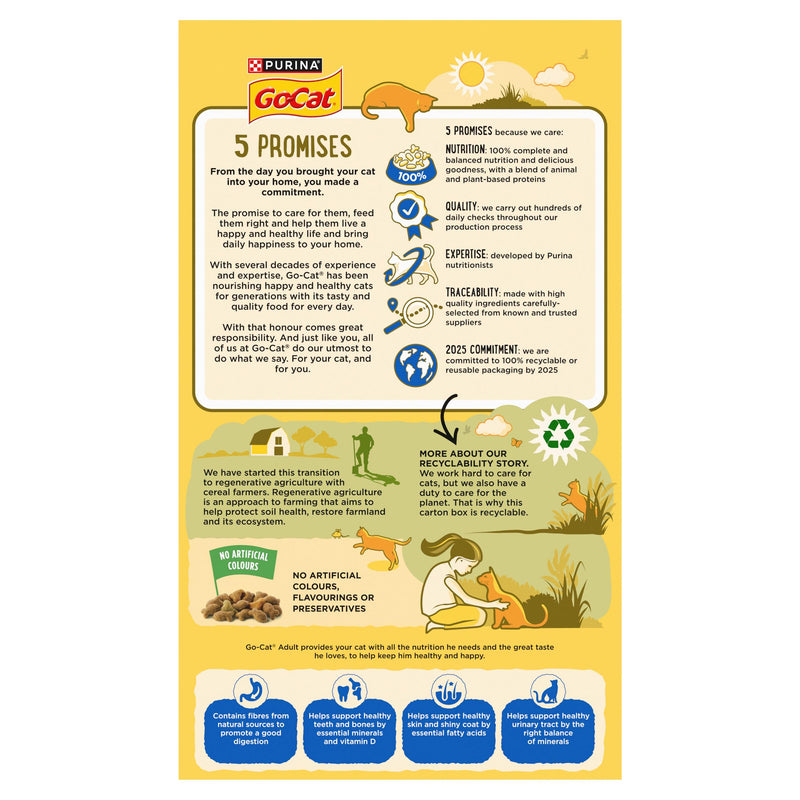 GO-CAT dry cat food herring with vegetables 750g, imported from the UK