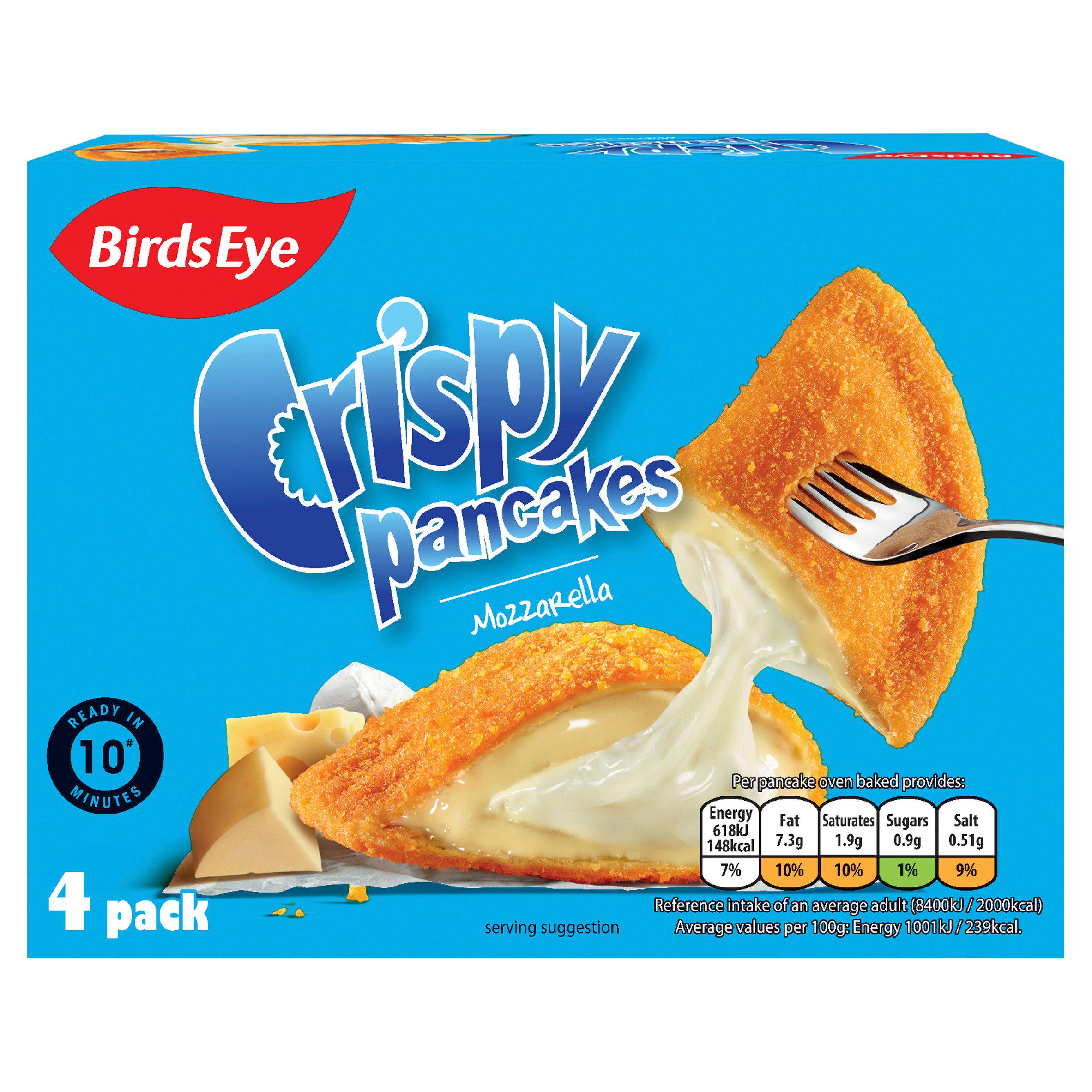 Birds Eye mozzarella crispy pancakes 250g box frozen (British brand)