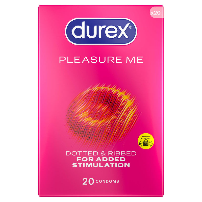 Durex Pleasure Me ribbed and dotted condoms x20, UK version
