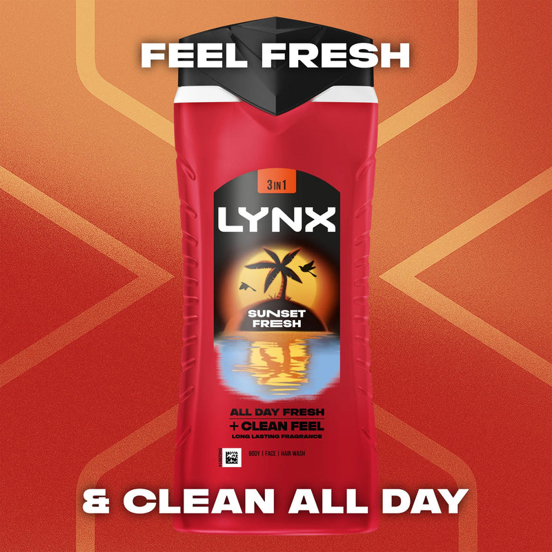 Lynx body wash Sunset Fresh 500ml, imported from the UK