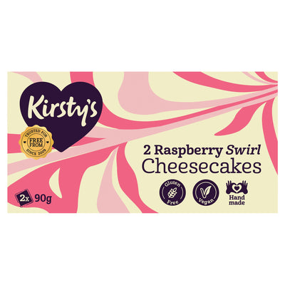 Sainsburys Kirsty's Raspberry Swirl Cheesecakes 2 x 90g- Buy online at McGrocer
