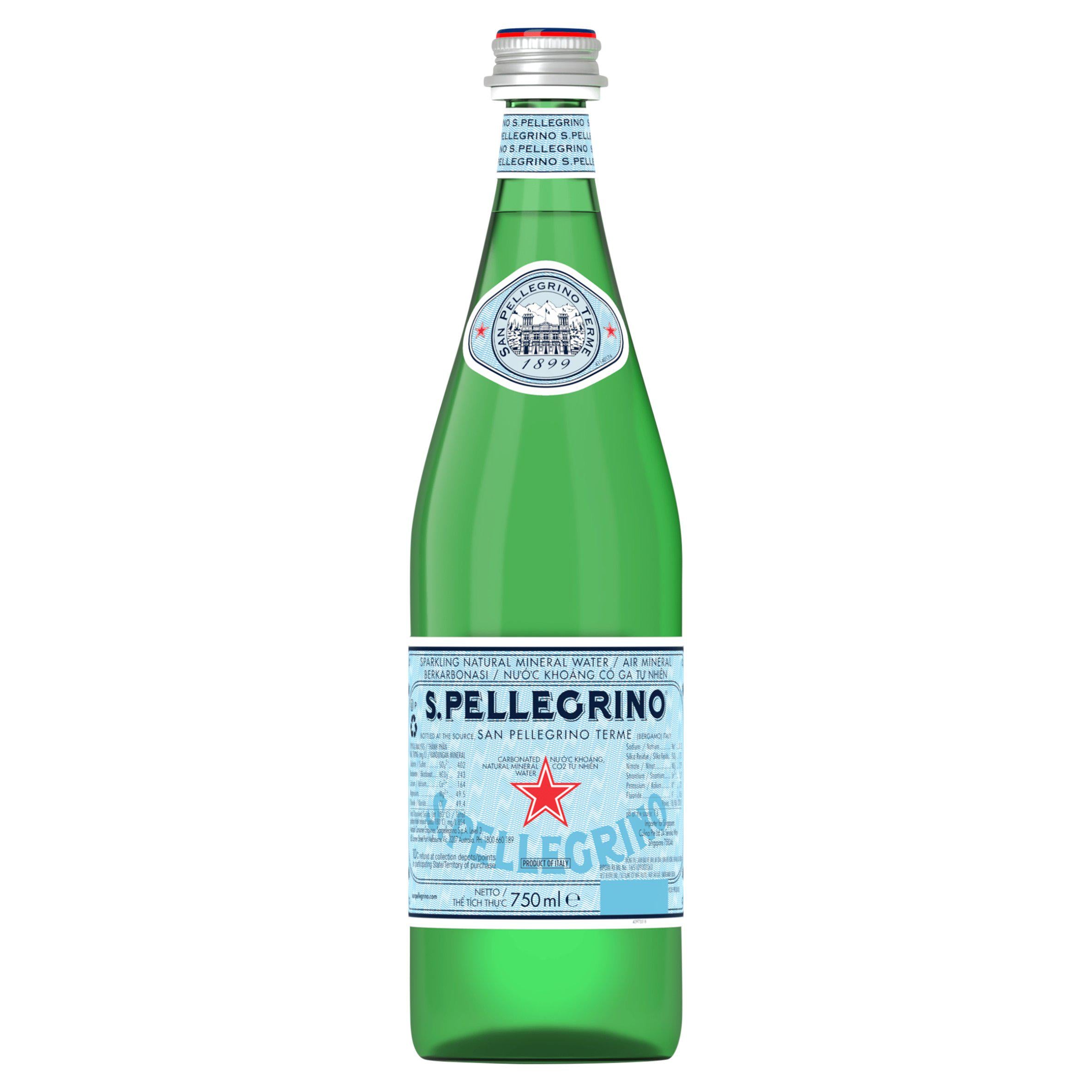 San Pellegrino sparkling natural mineral water 750ml, UK version