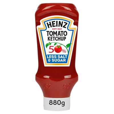 Sainsburys Heinz Tomato Ketchup 50% Less Sugar 880g Bottle- Buy online at McGrocer