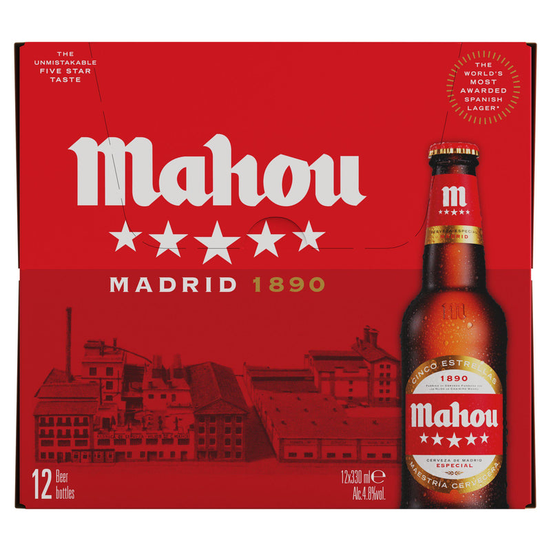 Mahou lager beer 12x330ml, imported from the UK