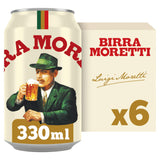 Birra Moretti lager cans 6 x 330ml (British brand)