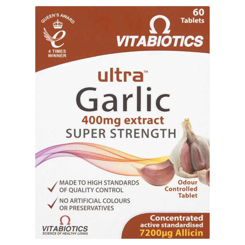 Vitabiotics Garlic Extract Tablets 400mg 60 Pack (British brand)