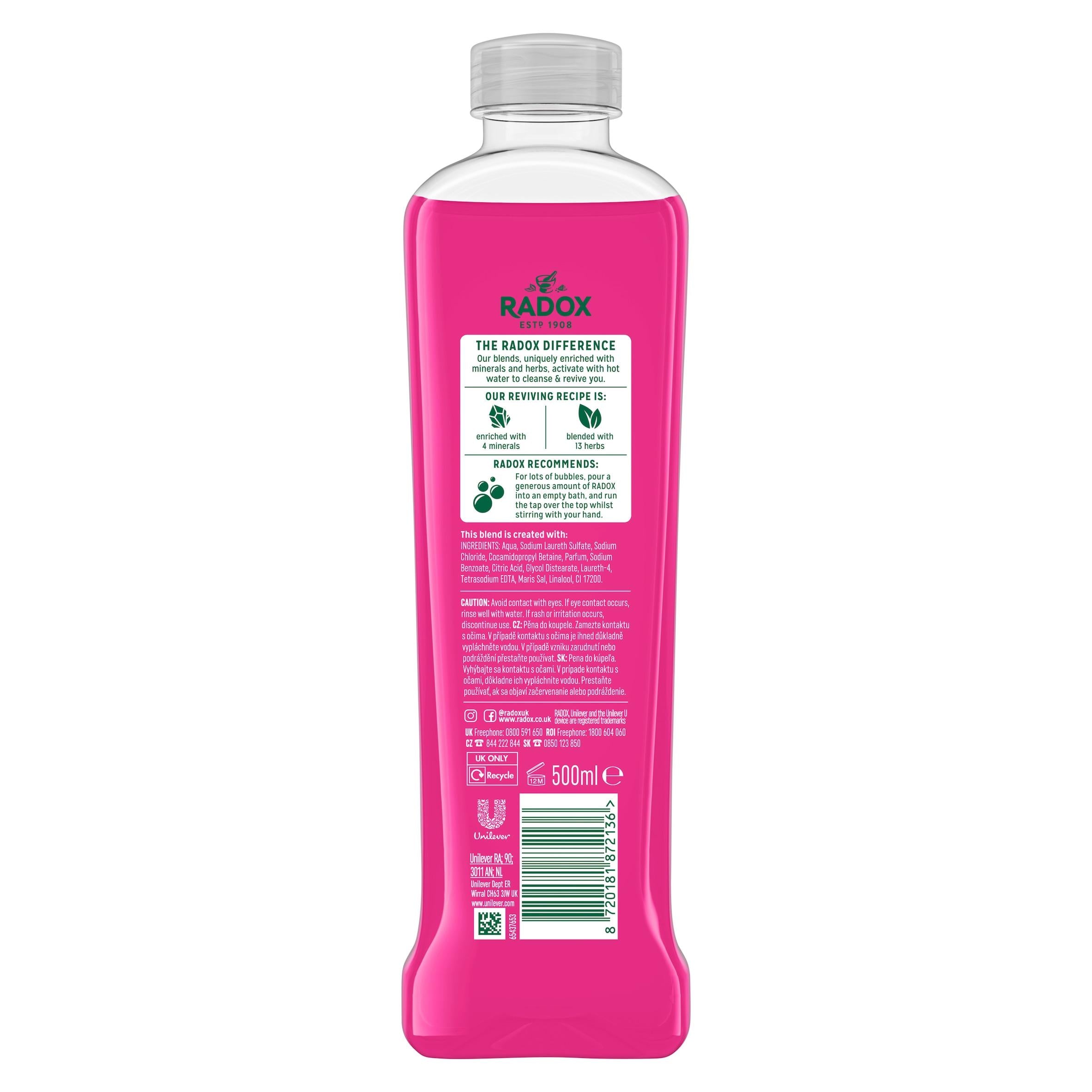 Radox Feel Radiant bath soak 500ml - British product