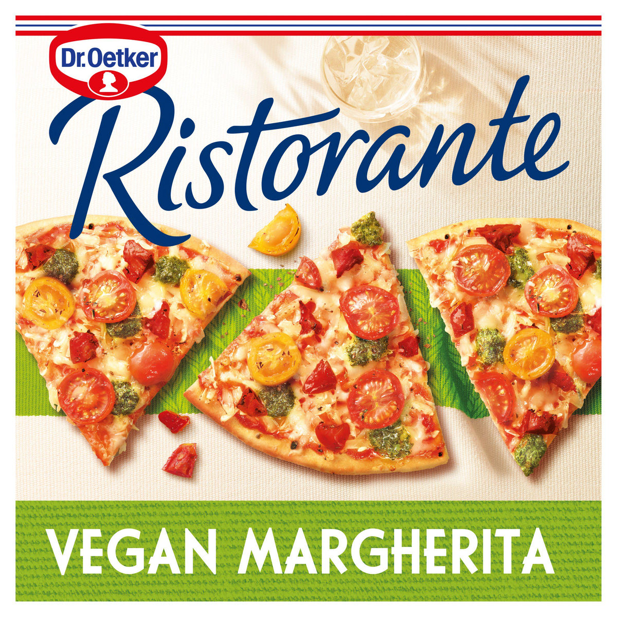 Dr. Oetker frozen vegan Margherita pizza 340g, UK version