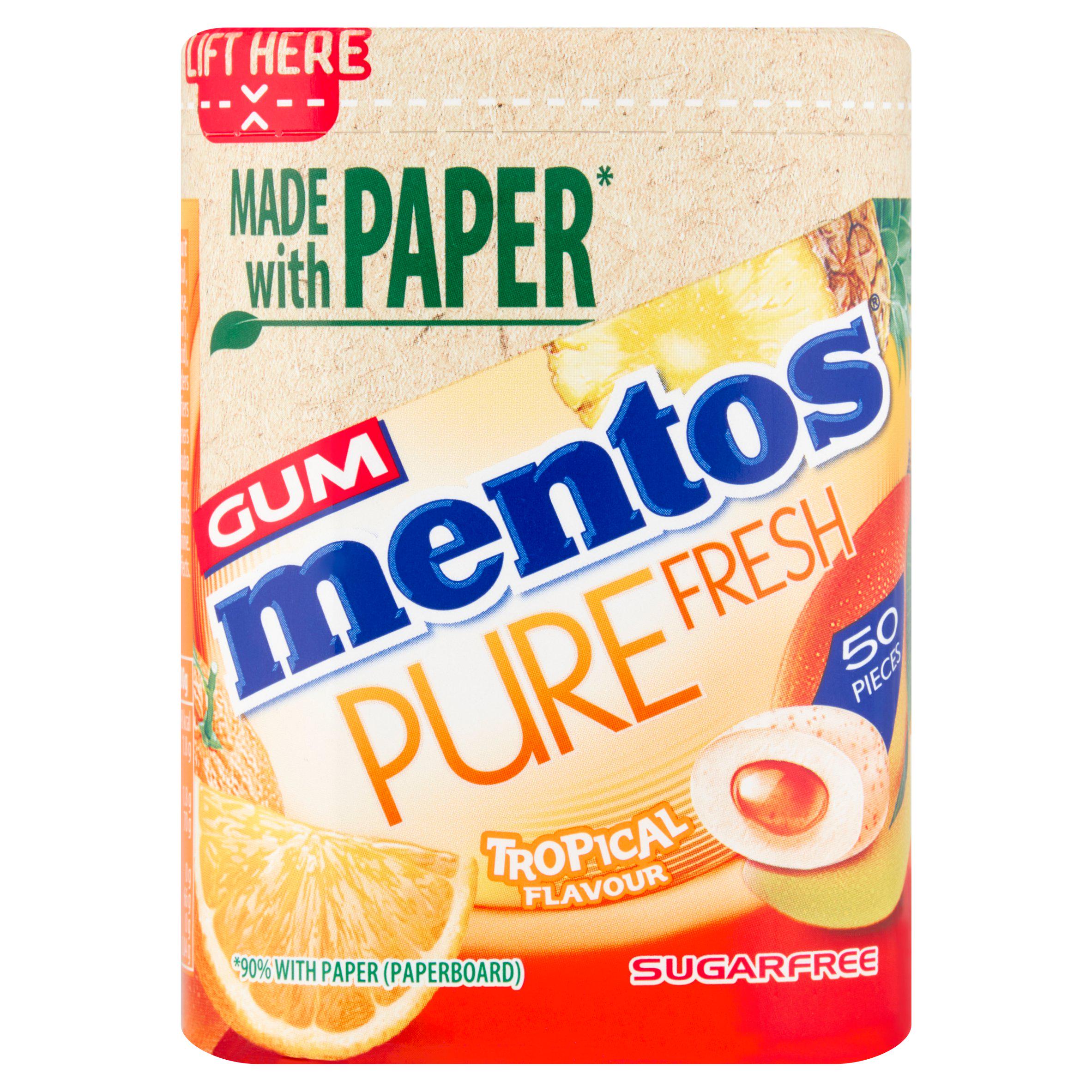 Mentos Pure Fresh Tropical chewing gum tub 100g, UK version
