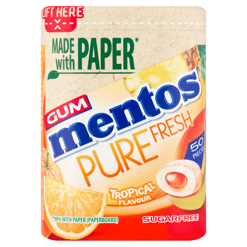 Mentos Pure Fresh Tropical chewing gum tub 100g, UK version