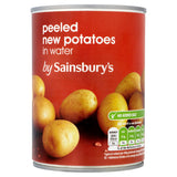Sainsbury's peeled new potatoes in water 560g can, imported from the UK