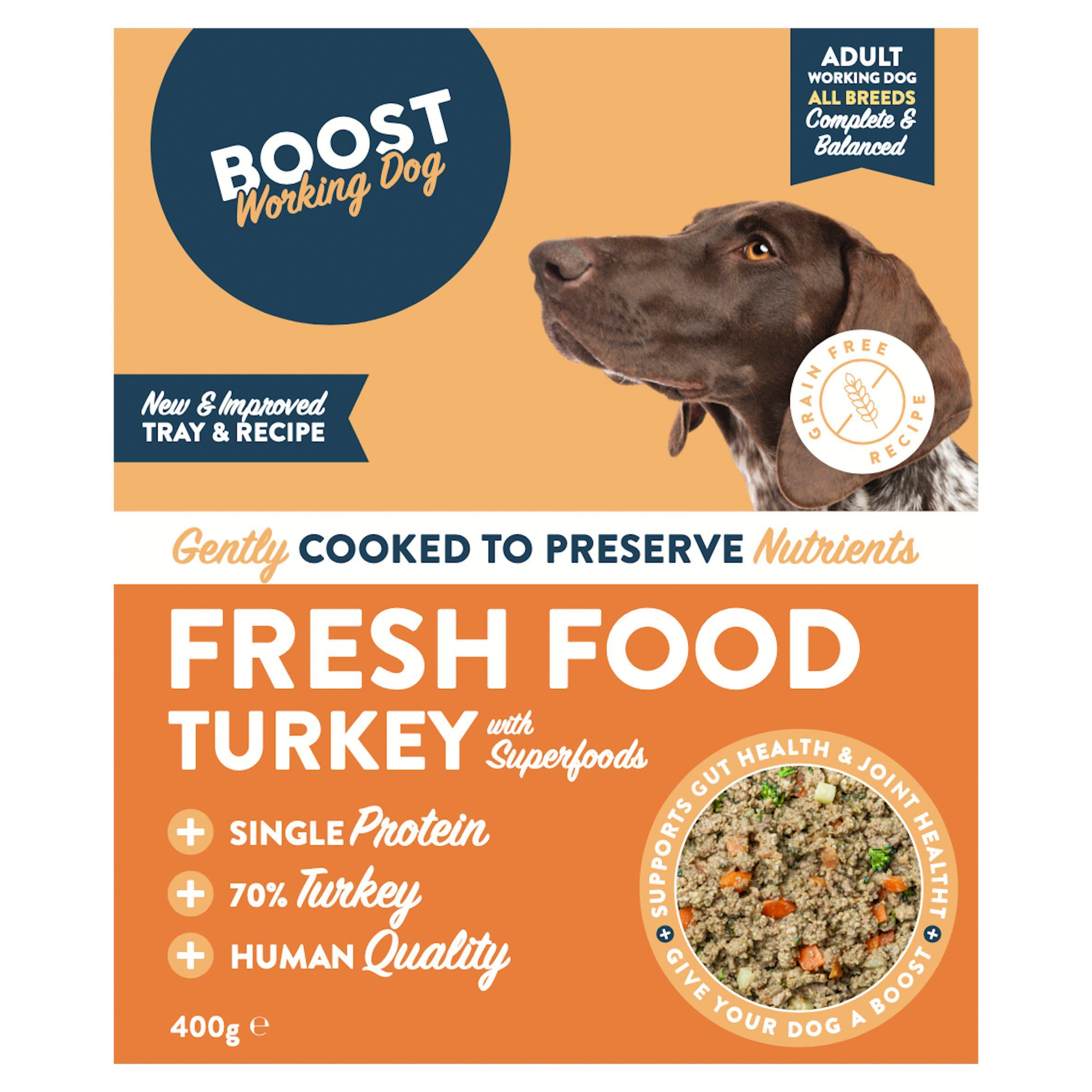Boost dog food Turkey with Seasonal Veg 400g (British brand)