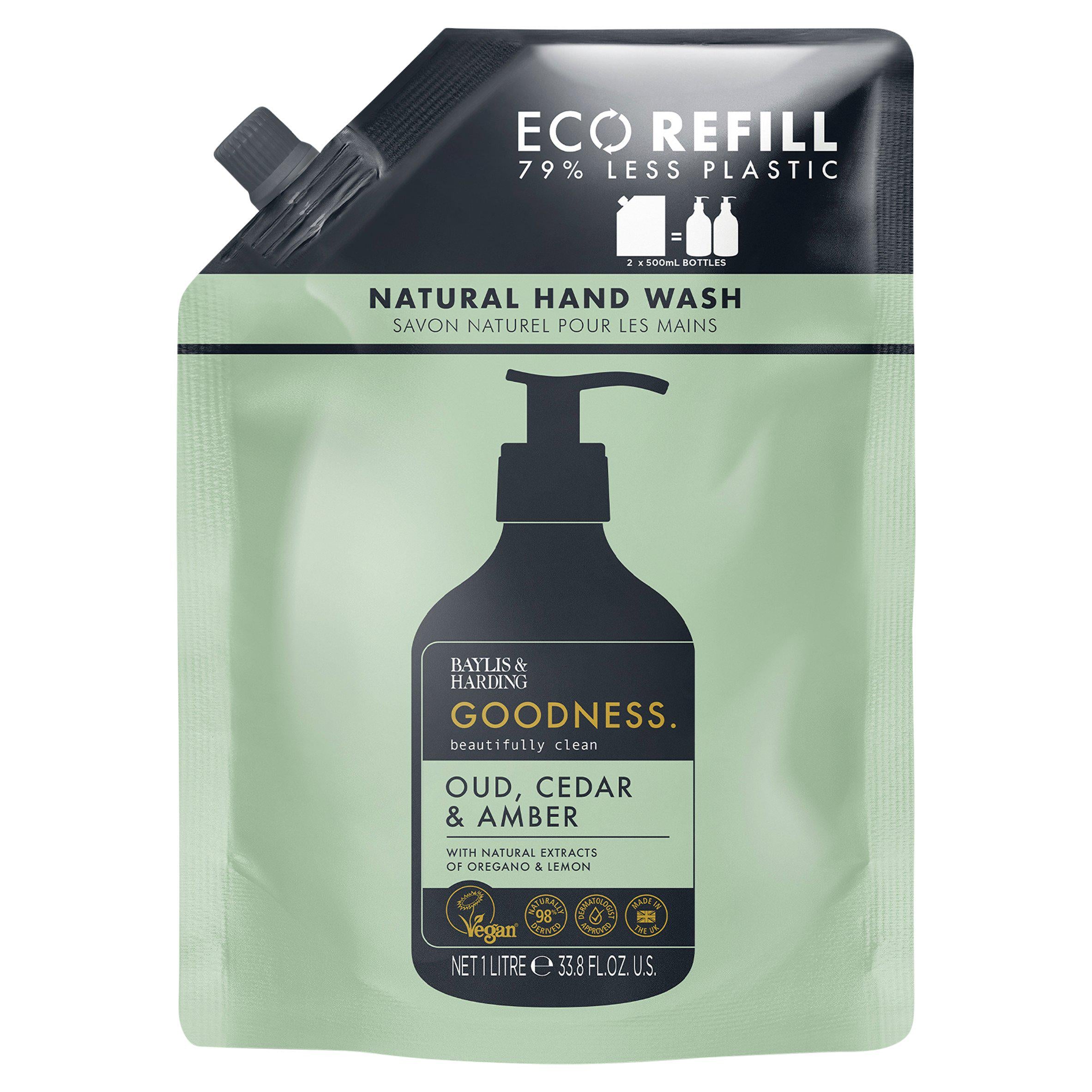 Baylis and Harding Oud Cedar hand wash refill 1L - British product