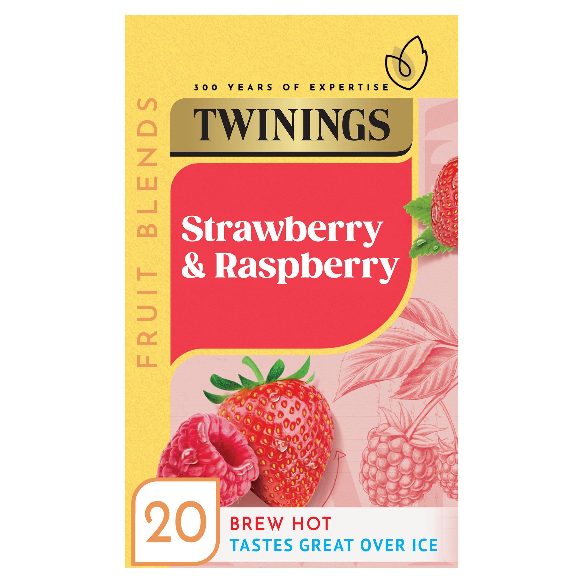 Twinings strawberry and raspberry fruit tea 20 tea bags (British brand)