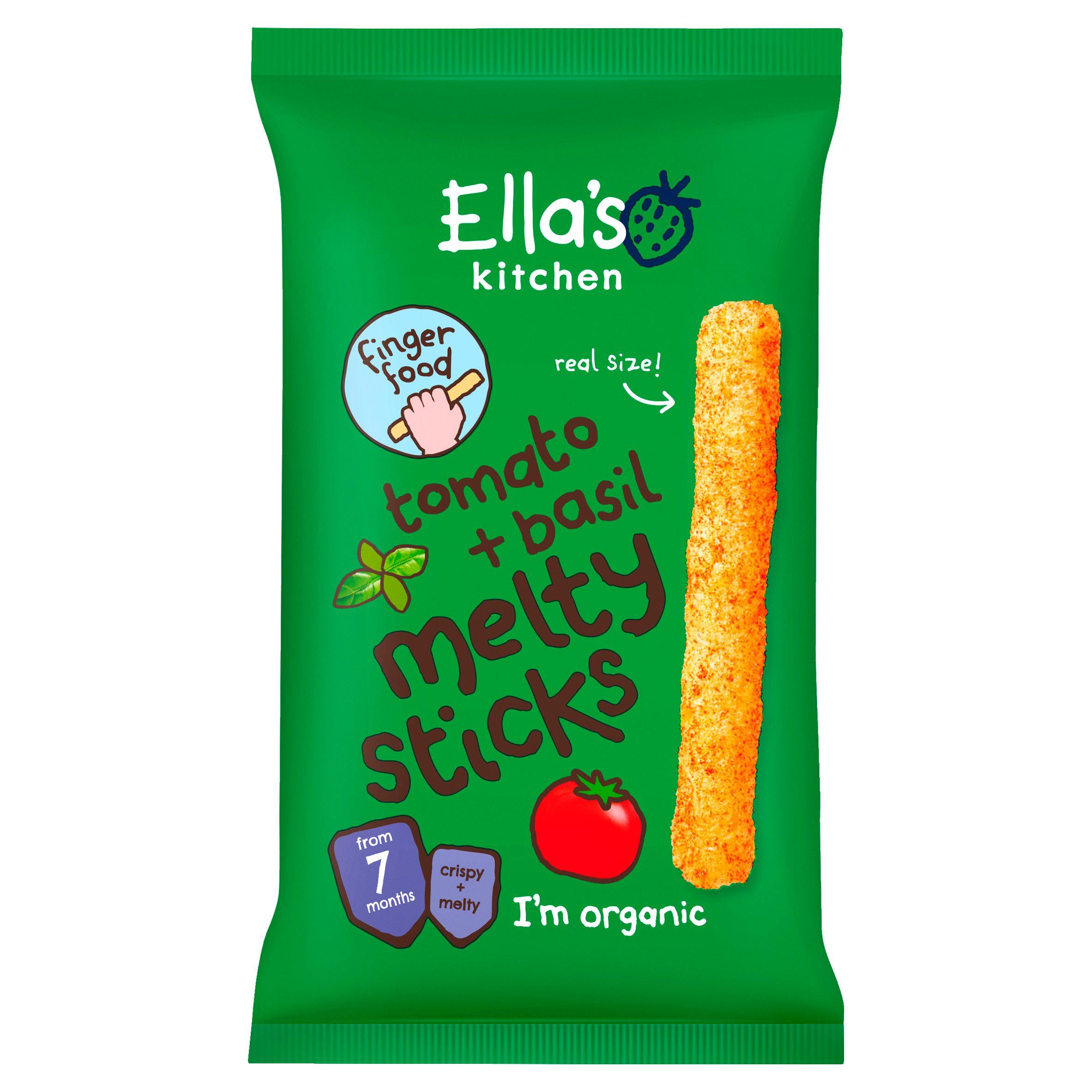 Ella's Kitchen organic tomato basil melty sticks 16g, imported from the UK