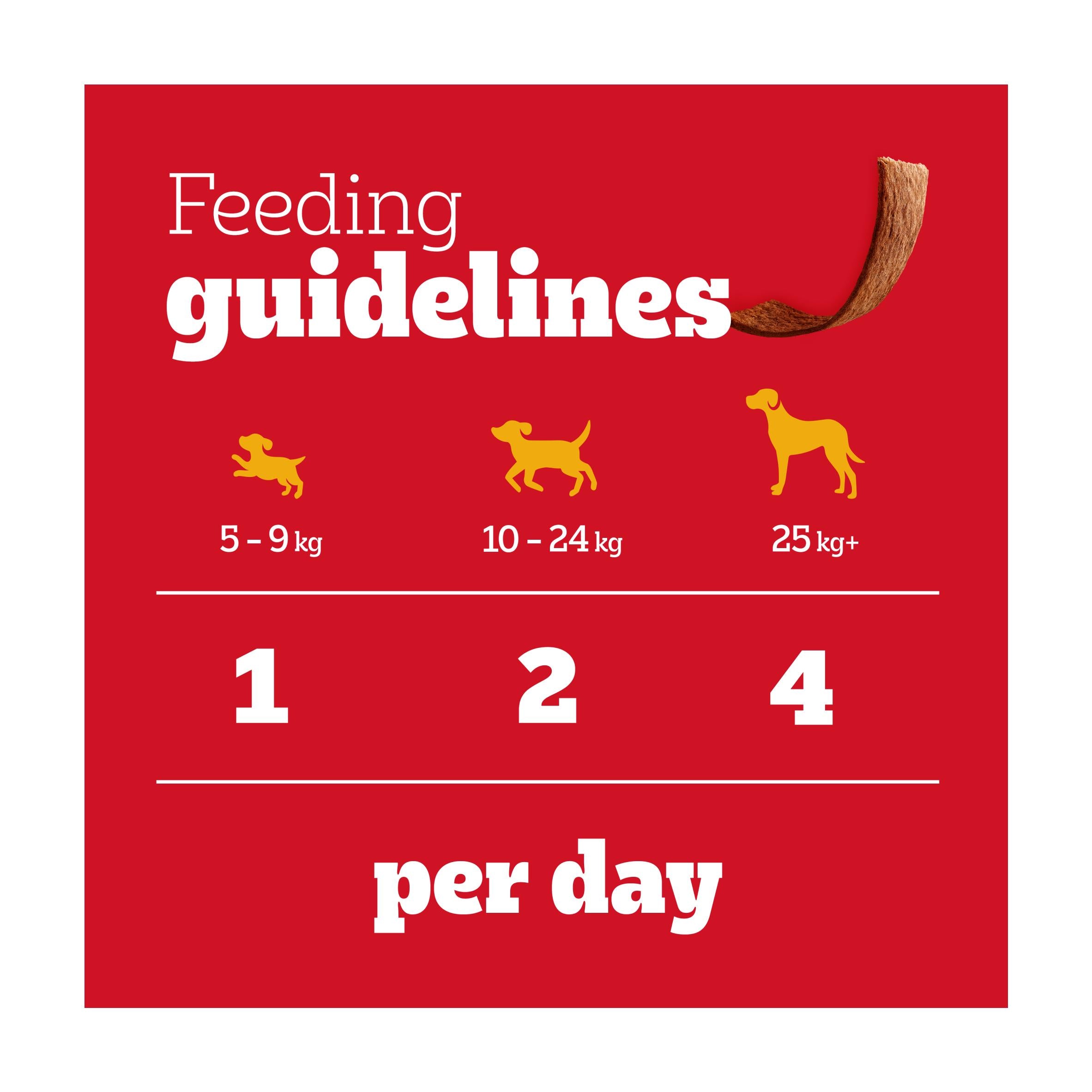 Pedigree dog treats Meaty Multi Mix Strips 144g, imported from the UK