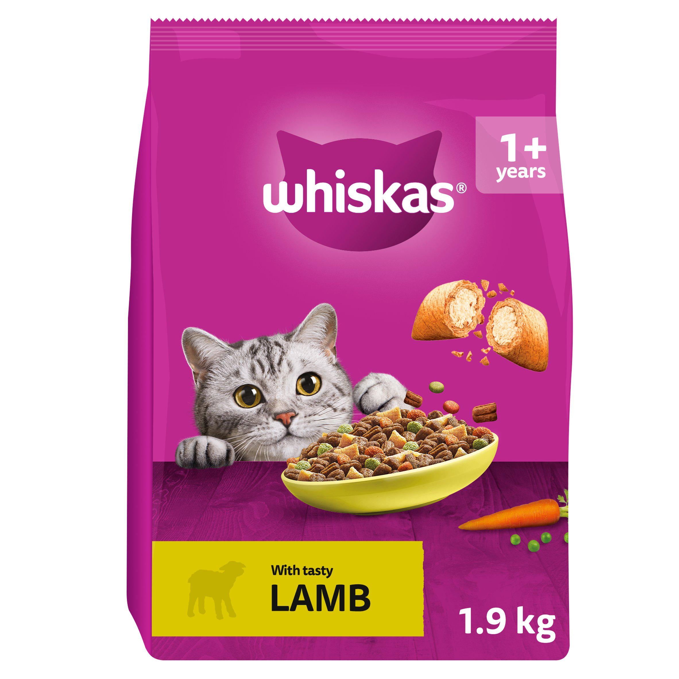 Whiskas lamb adult dry cat food 1.9kg, UK version