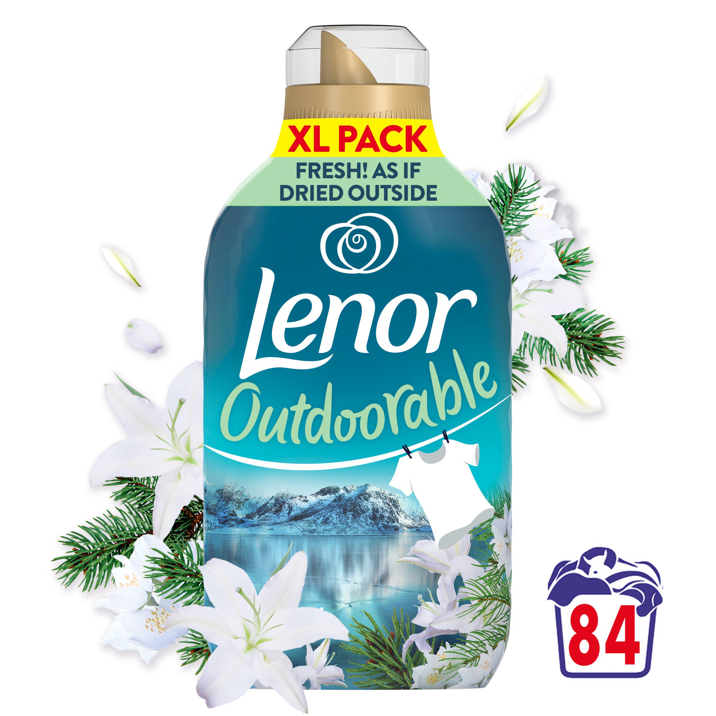 Lenor fabric softener Outdoorable Northern Solstice 84 washes (British brand)