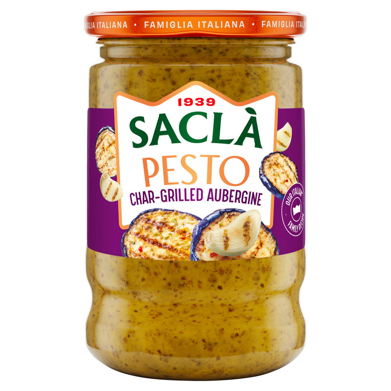 Sacla char-grilled aubergine pesto 190g - British product