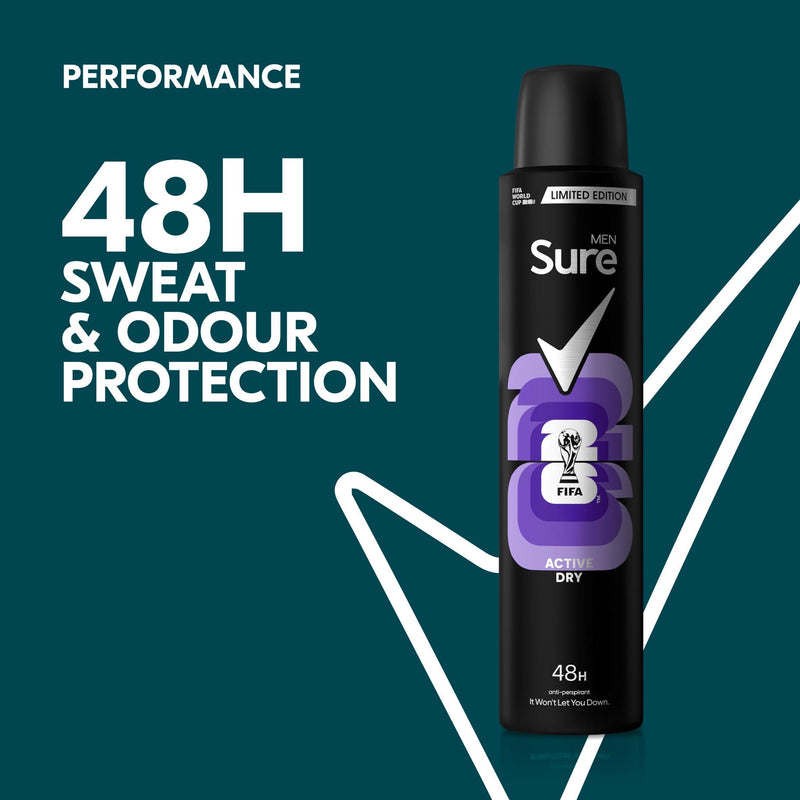 Sure Active Dry antiperspirant deodorant 200ml, imported from the UK