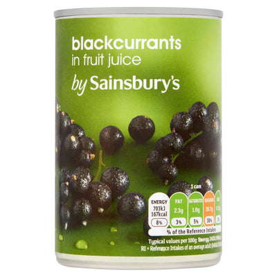 Sainsburys Sainsbury's Blackcurrants in Fruit Juice 290g- Buy online at McGrocer