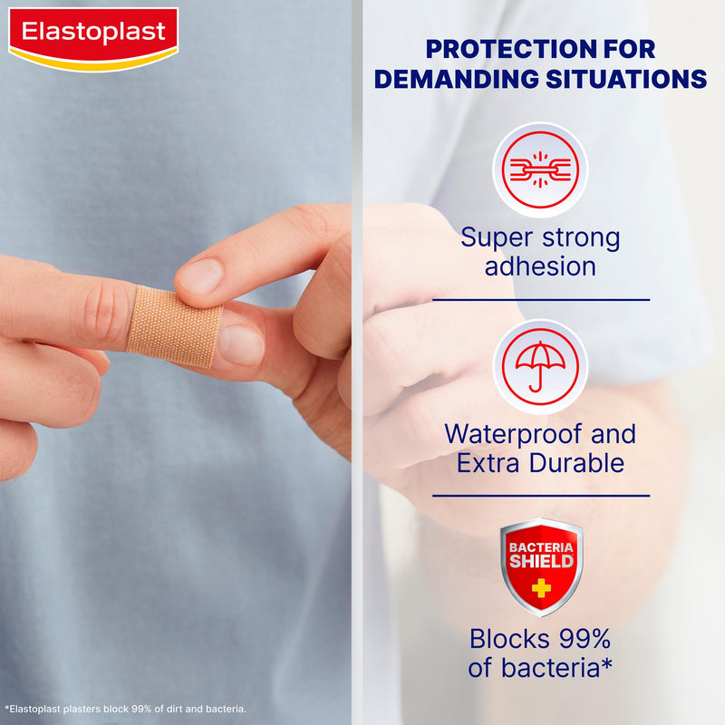 Elastoplast Extra Tough waterproof plasters x12 - British product