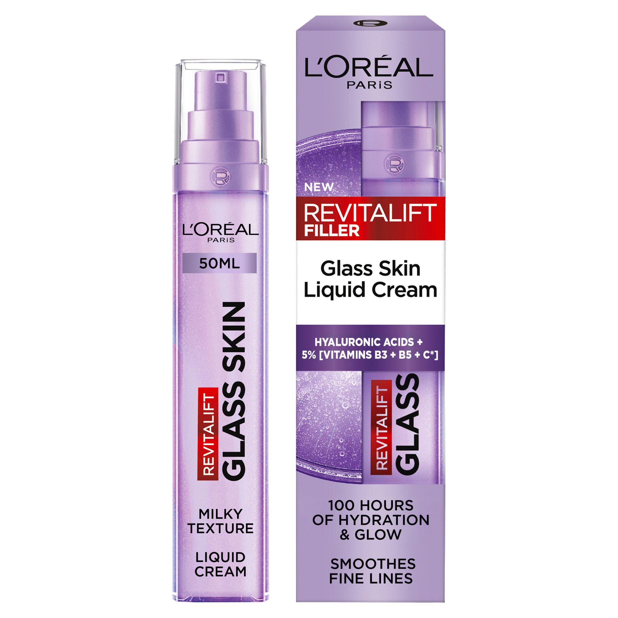 L'Oréal Paris Revitalift Filler Glass Skin Liquid Cream 50ml, imported from the UK