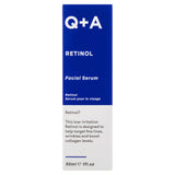 Q+A vegan retinol facial serum 30ml bottle, UK version