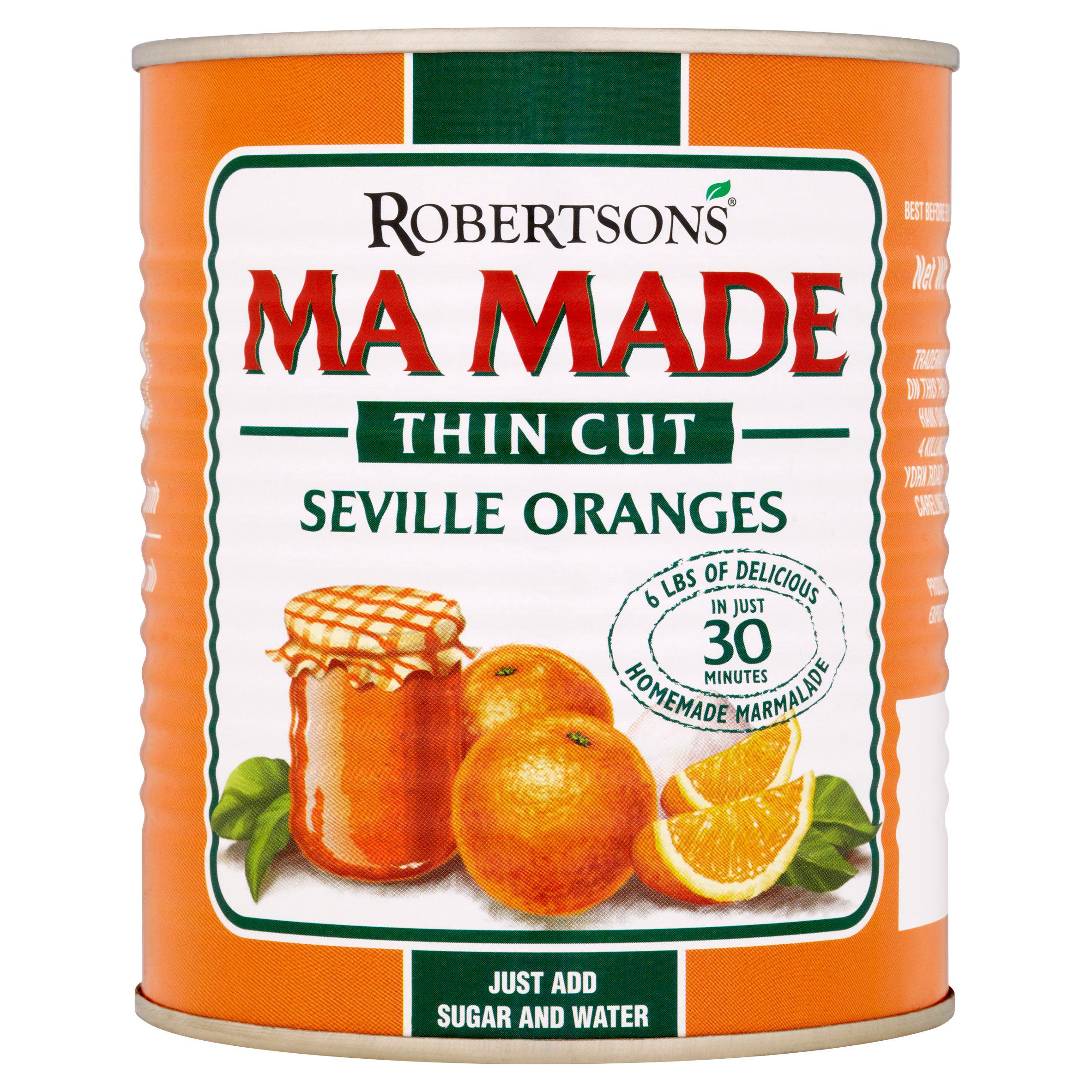 Robertson's MaMade thin cut Seville oranges 850g (British brand)