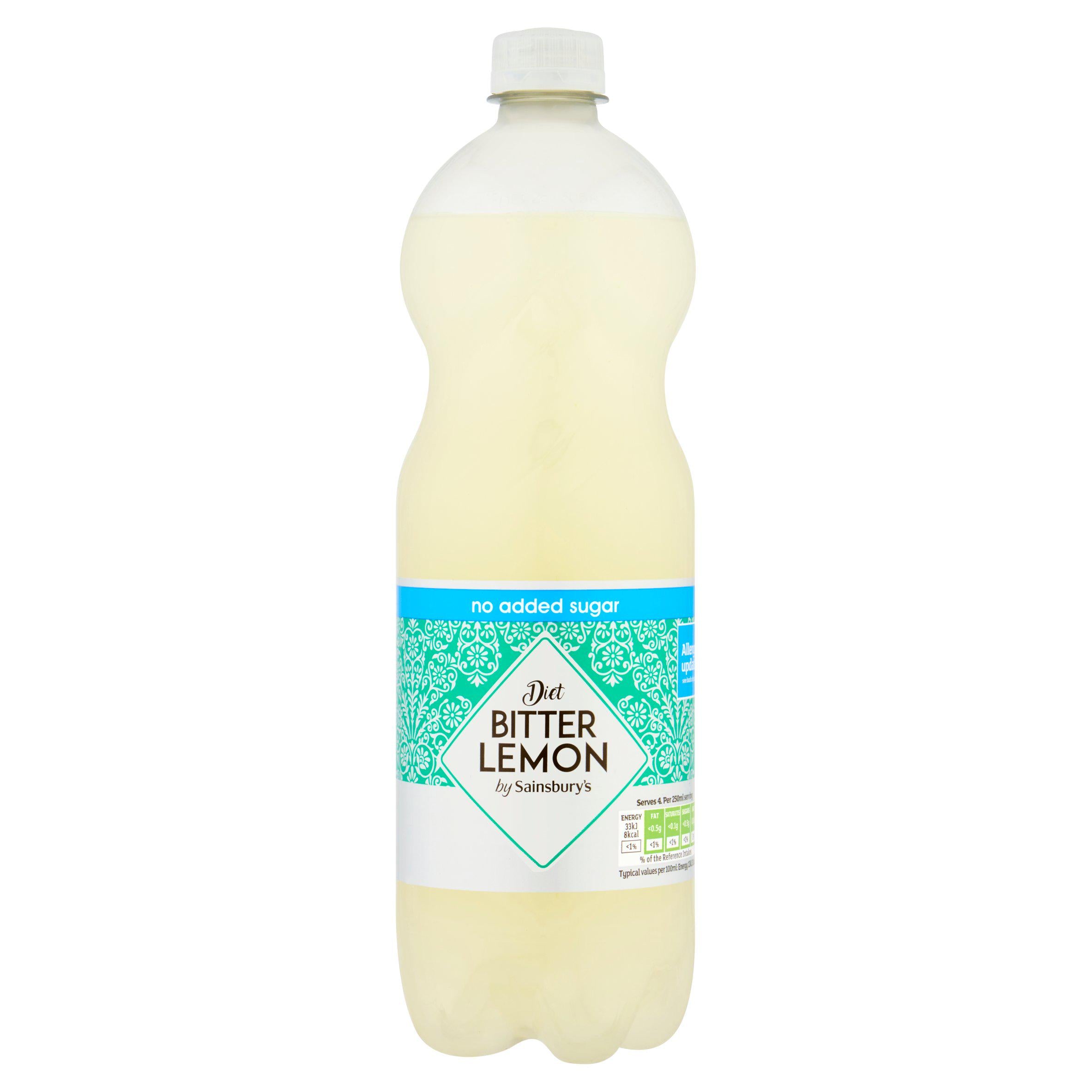 Sainsbury's diet bitter lemon drink 1L, imported from the UK