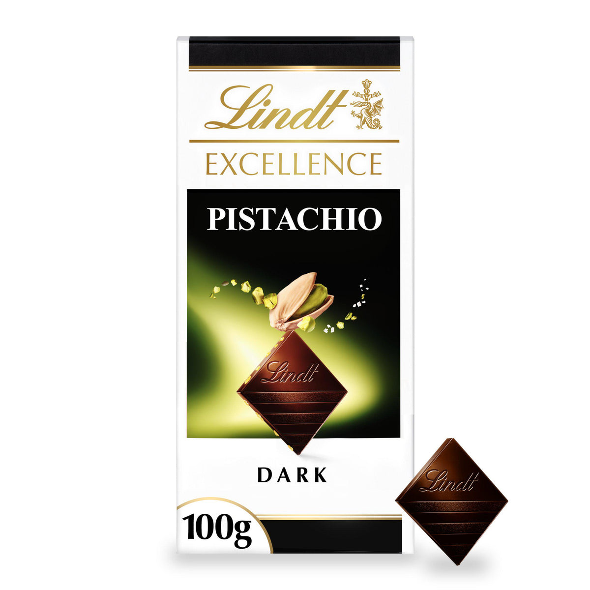 Lindt Excellence pistachio dark chocolate bar 100g - British product