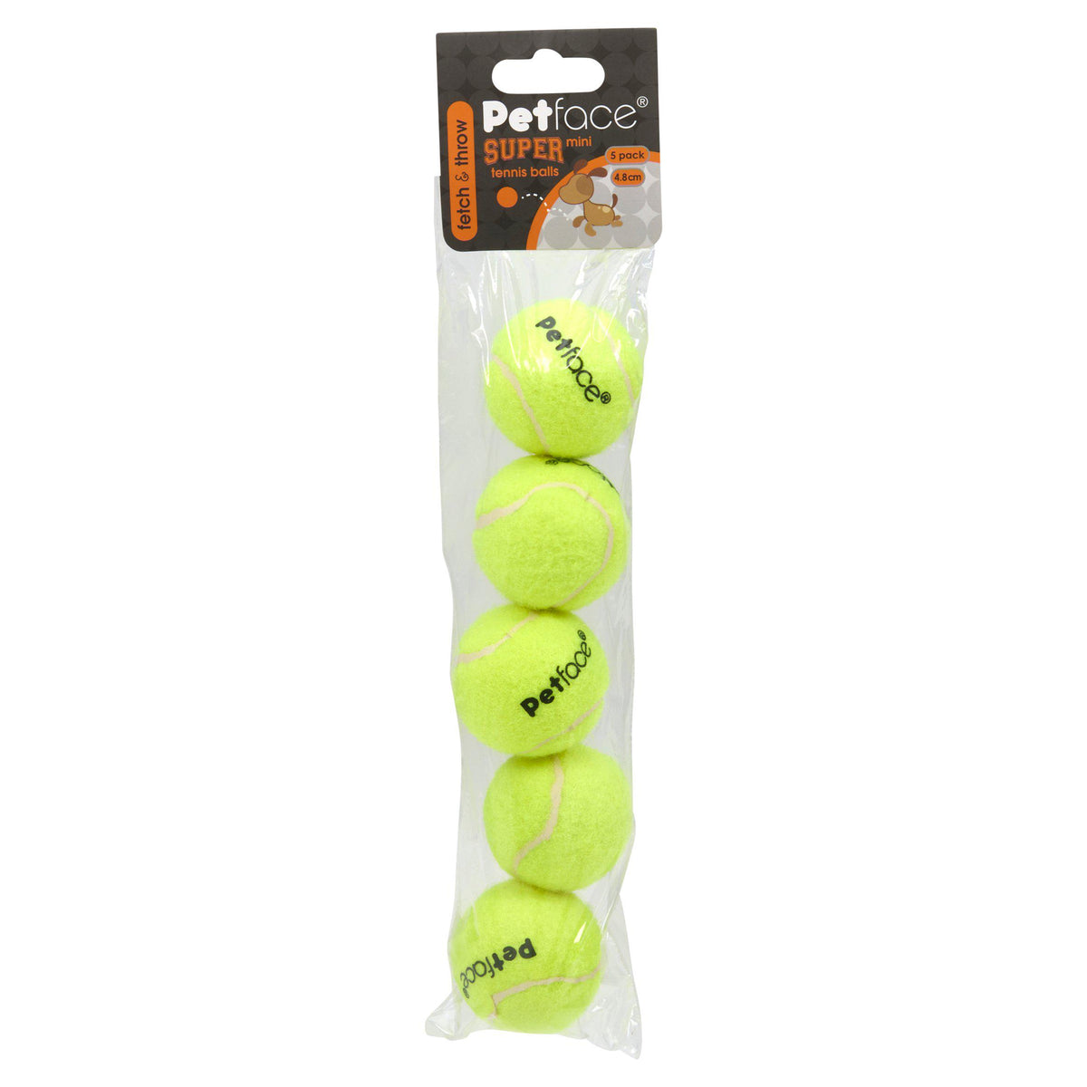 Petface Mini Super Tennis Balls for Dogs x5, imported from the UK