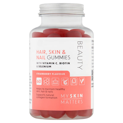 Sainsburys Sainsbury's Beauty Hair Skin & Nail Gummies Strawberry Flavour 60 Gummies- Buy online at McGrocer