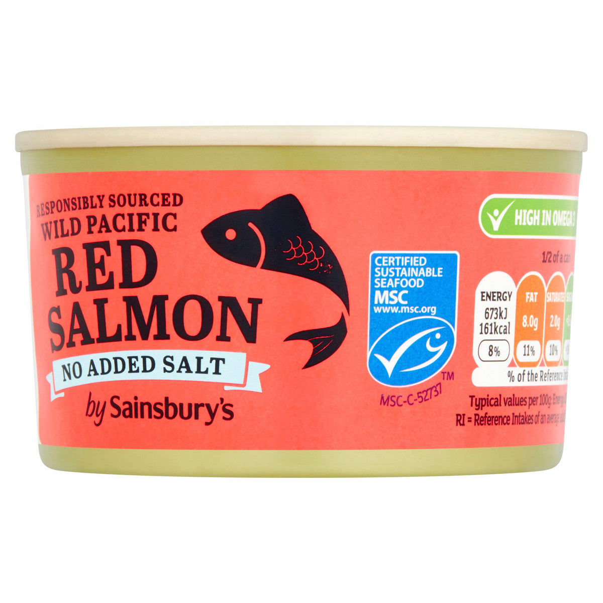 Sainsbury's Wild Pacific red salmon no added salt 212g, UK version