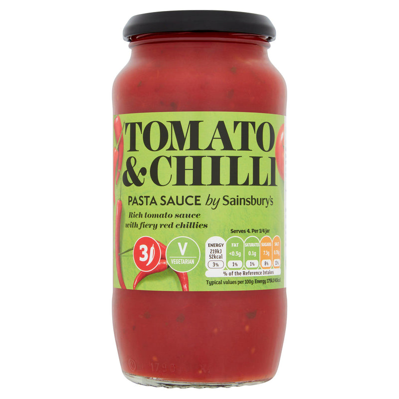Sainsbury's pasta sauce tomato chilli 500g (British brand)