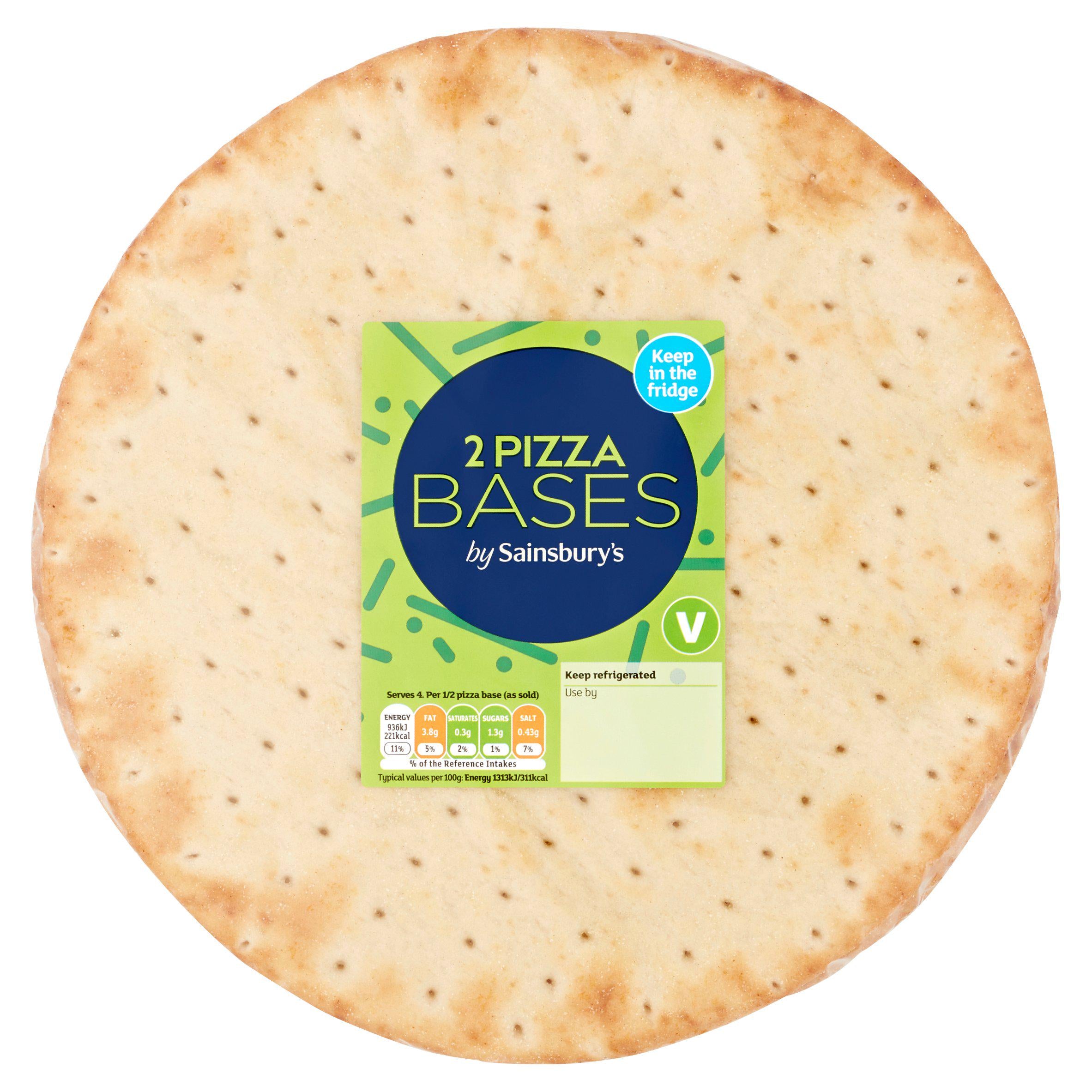 Sainsbury's thin and crispy pizza bases 260g (British brand)