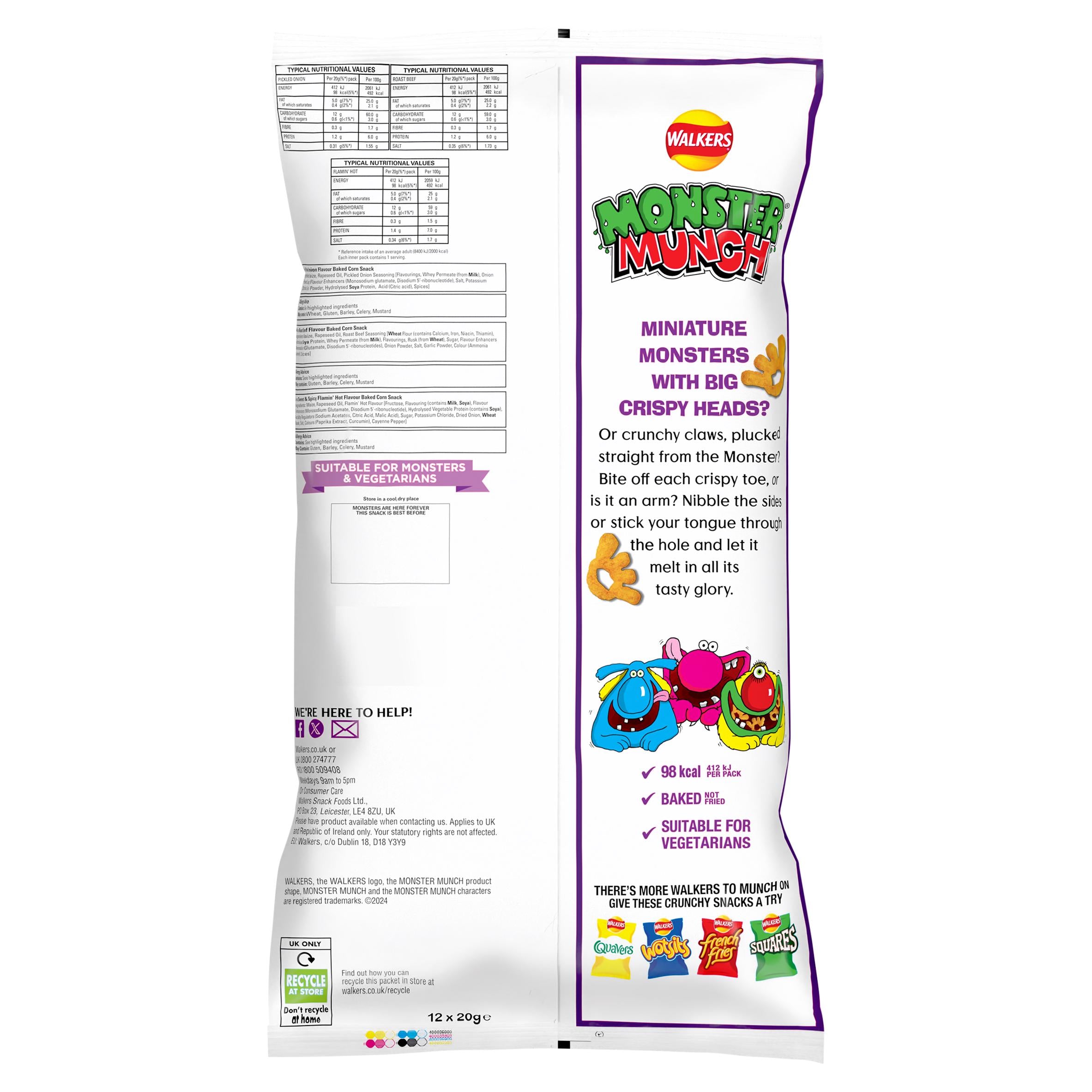 Walkers Monster Munch multipack variety 12x20g - British product