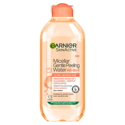 Sainsburys Garnier Micellar Gentle Peeling Water Makeup Remover with 1% PHA and Glycolic Acid 400ml- Buy online at McGrocer