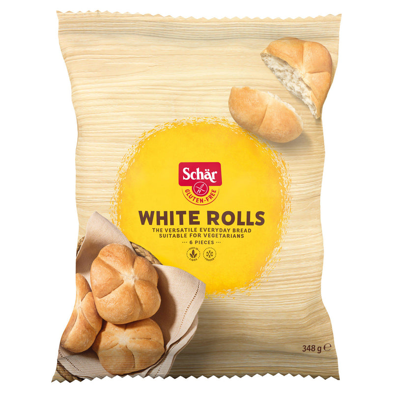 Schar gluten free white rolls 6x58g, imported from the UK