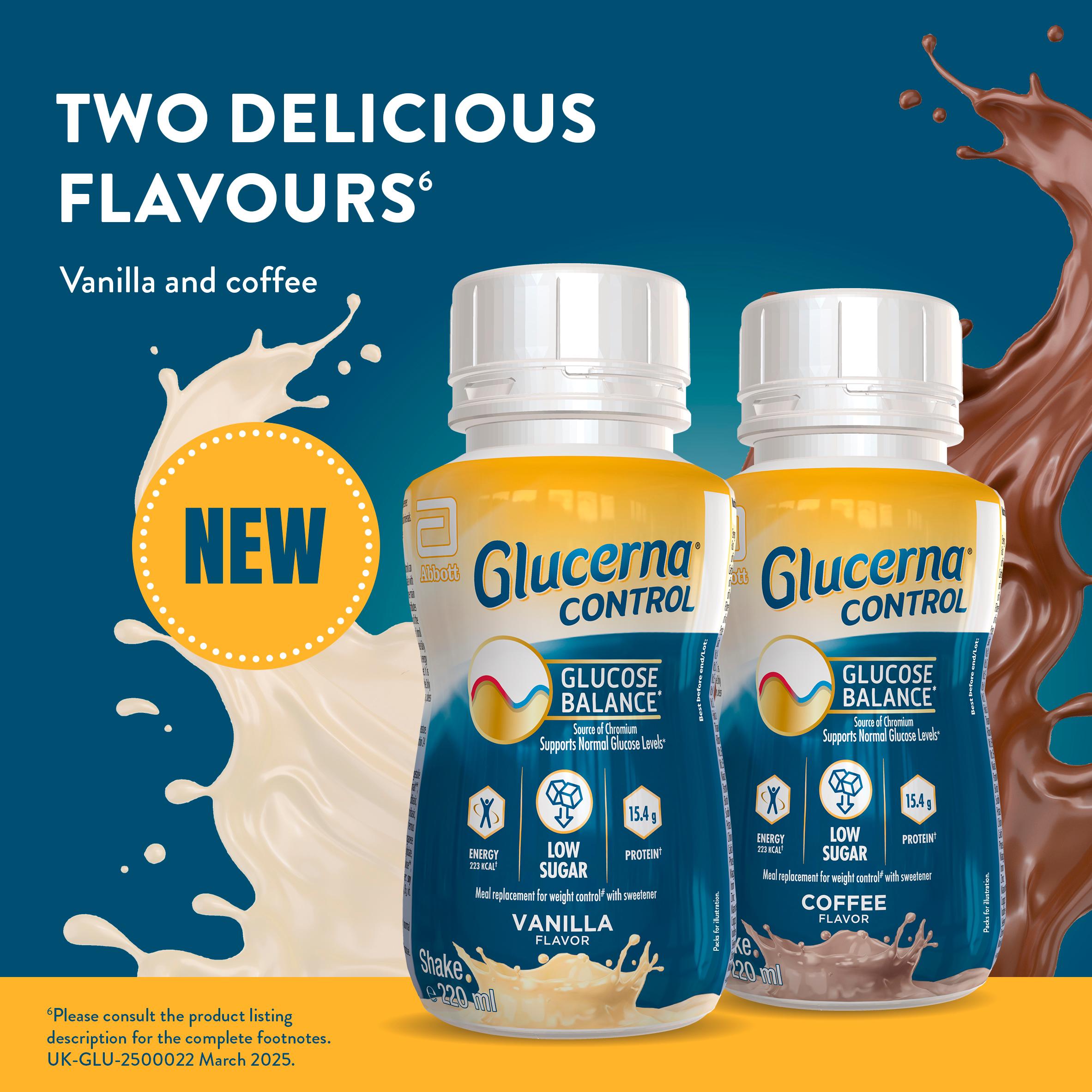 Glucerna meal replacement shake coffee flavour 220ml, imported from the UK